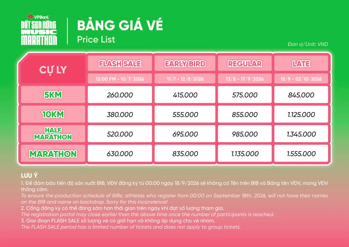 Vpbank Đất Sen Hồng Music Marathon 2026